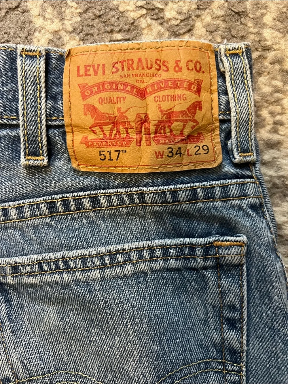 Levi's Light Blue Straight 517 Jeans 34X29 (ZZ104)